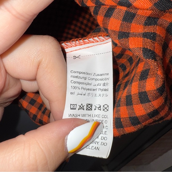 4X (FITS LIKE 3X) Orange Gingham Women's Skirt - Picture 4 of 7